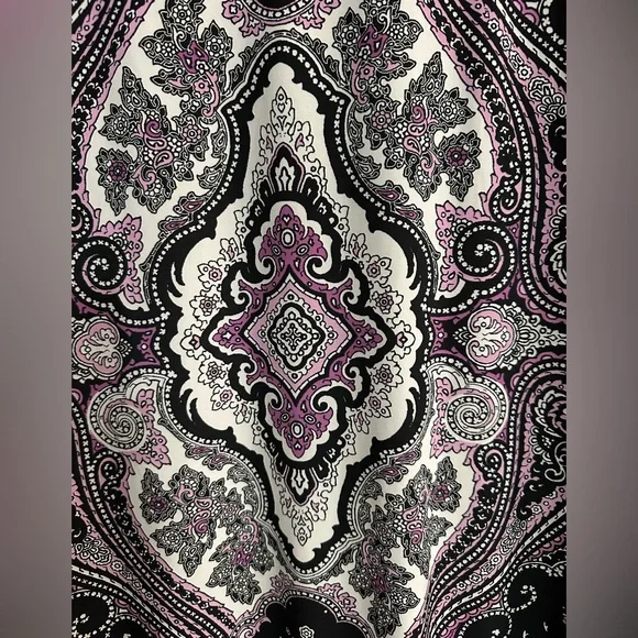 INC Purple Paisley Sleeveless Zipper Front Blouse - Picture 5 of 8